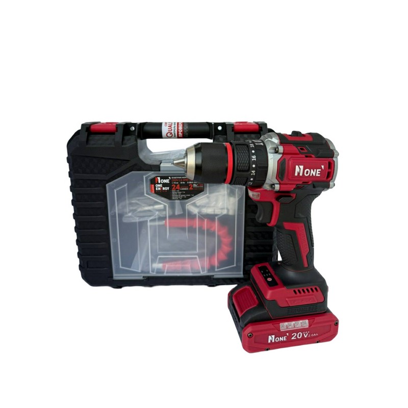 Дрель-шуруповерт акк. ударная бесщет. NUMBER ONE CDI 20/2,6-IN-BR, 20в 2х2Ач Li-ion метал.патрон, ке