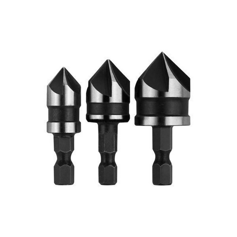 Набор зенкеров по дереву (3шт) 12мм 16мм 19мм Vertextools 0987-12-16-19