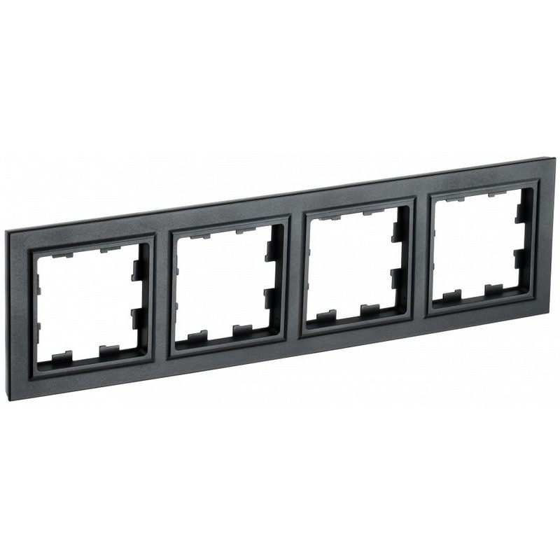 Рамка 4-мест. черная IEK BRITE РУ-4-БрЧ
