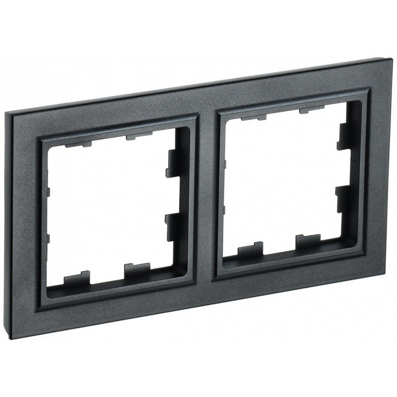 Рамка 2-мест. черная IEK BRITE РУ-2-БрЧ