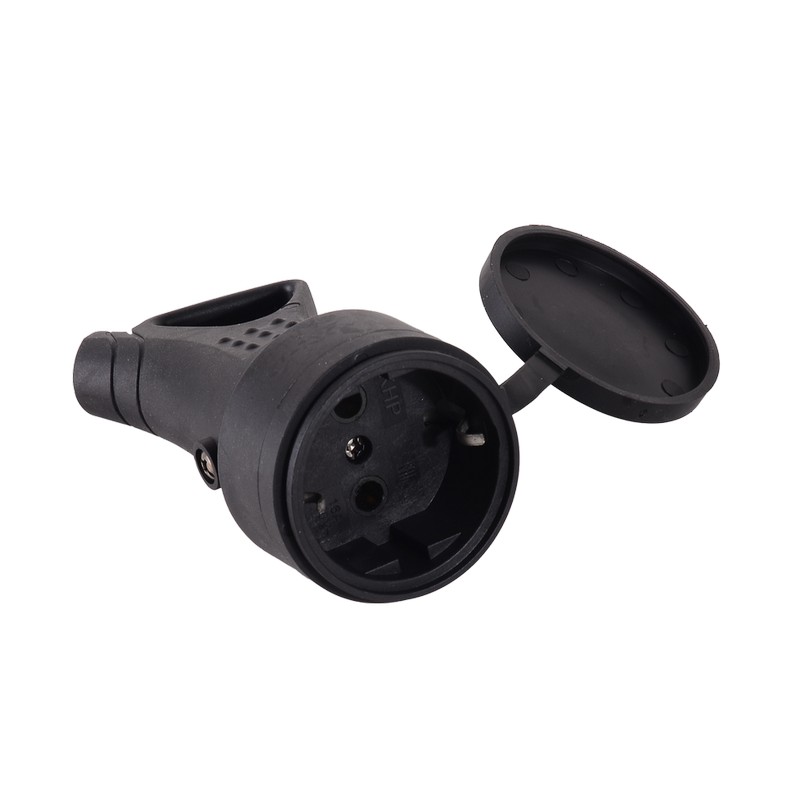 Розетка штепсель с заз. каучук. с крышкой 16А IP44 ВИХРЬ