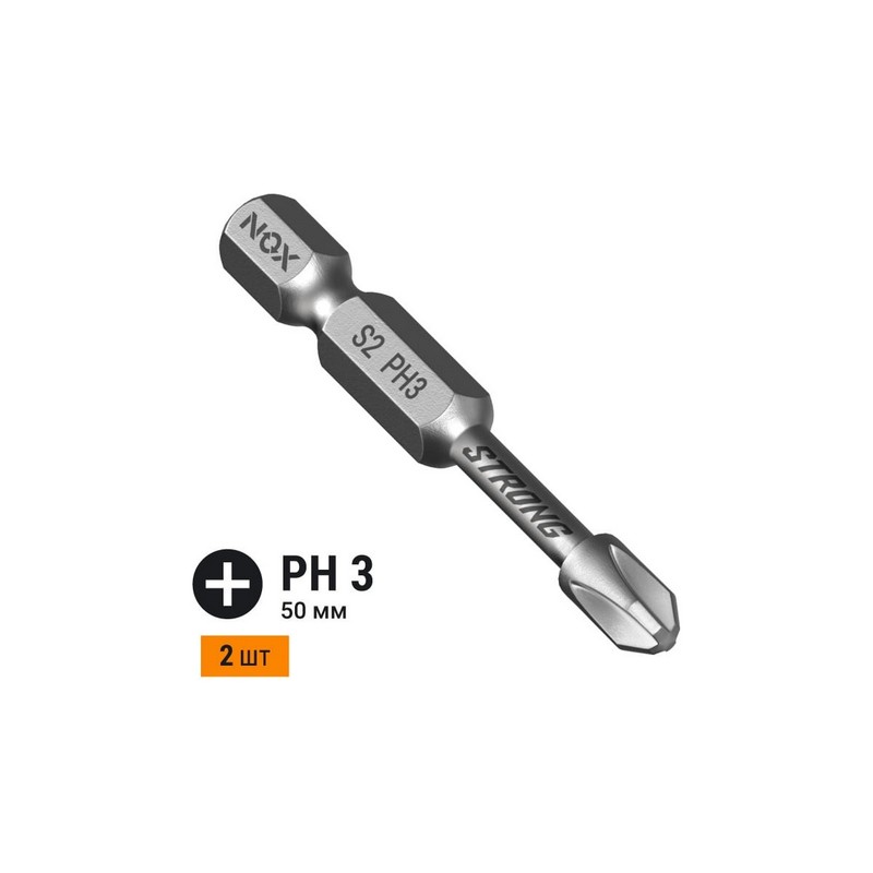 Бита PH3 50мм (2шт) torsion NOX STRONG