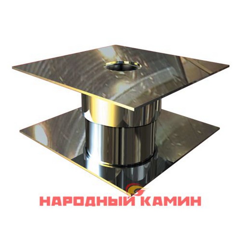 Фланец проходной 180мм 625х625мм нерж (0,5).зерк/оц