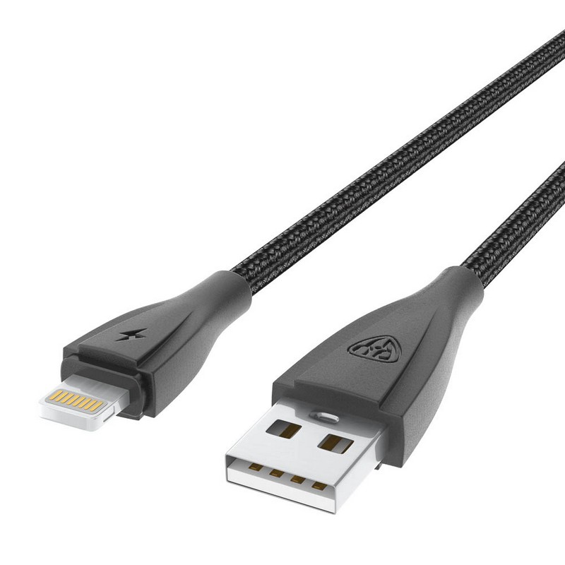 Кабель для зарядки iP 1м 2,4A нейлон черный BY Nylon Pro 931-618