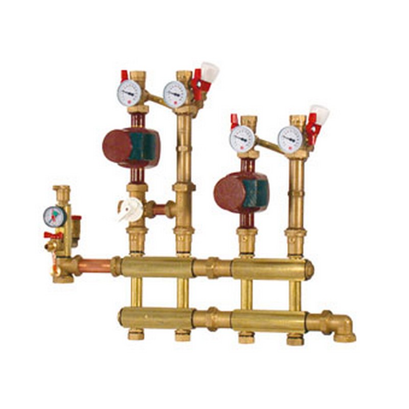 Универсальный (двойной) блок для котла со смесительным клапаном R296 R586 A2 GIACOMINI