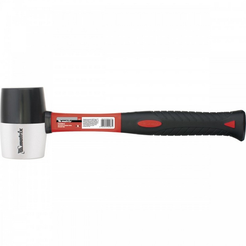 Киянка резиновая 450г черно-белая, фиберглас.ручка MATRIX 11171
