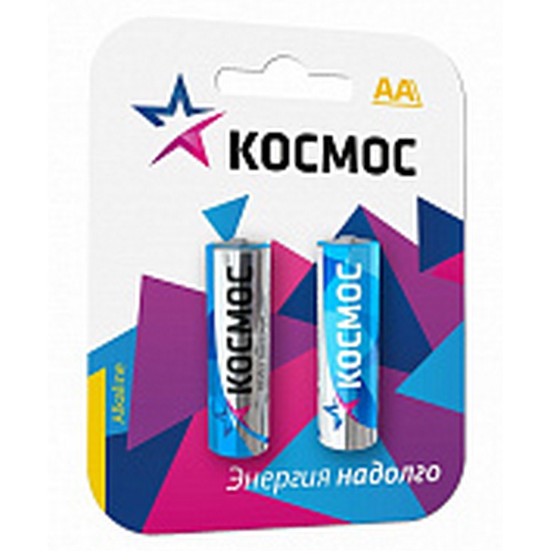 Элемент питания LR6 (AA) 2шт/блист. КОСМОС (12)