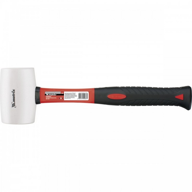 Киянка резиновая 680г белая, фиберглас.ручка MATRIX 11197