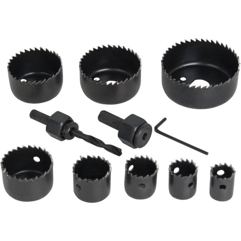 Набор коронок HCS (19,22,25,29,38,44,51,64мм +2адаптера) ПРАКТИКА 773-262