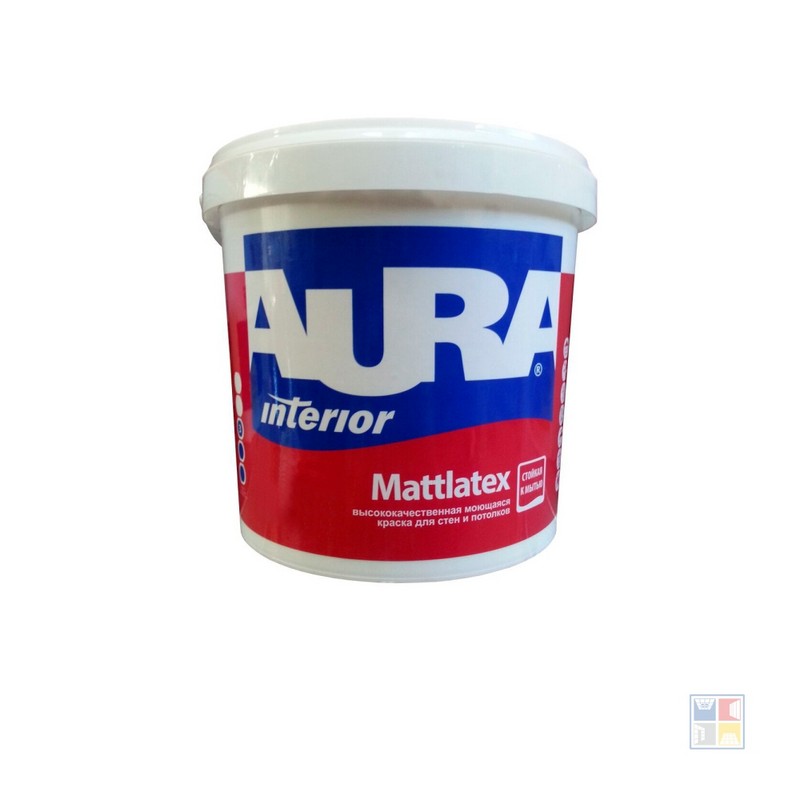 Краска ВД моющаяся для стен и потолков AURA MATTLATEX 2,7л