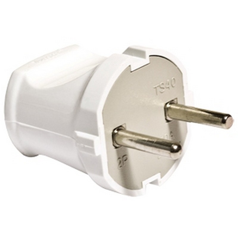 Вилка без заз. белая 6А UNIVersal A113