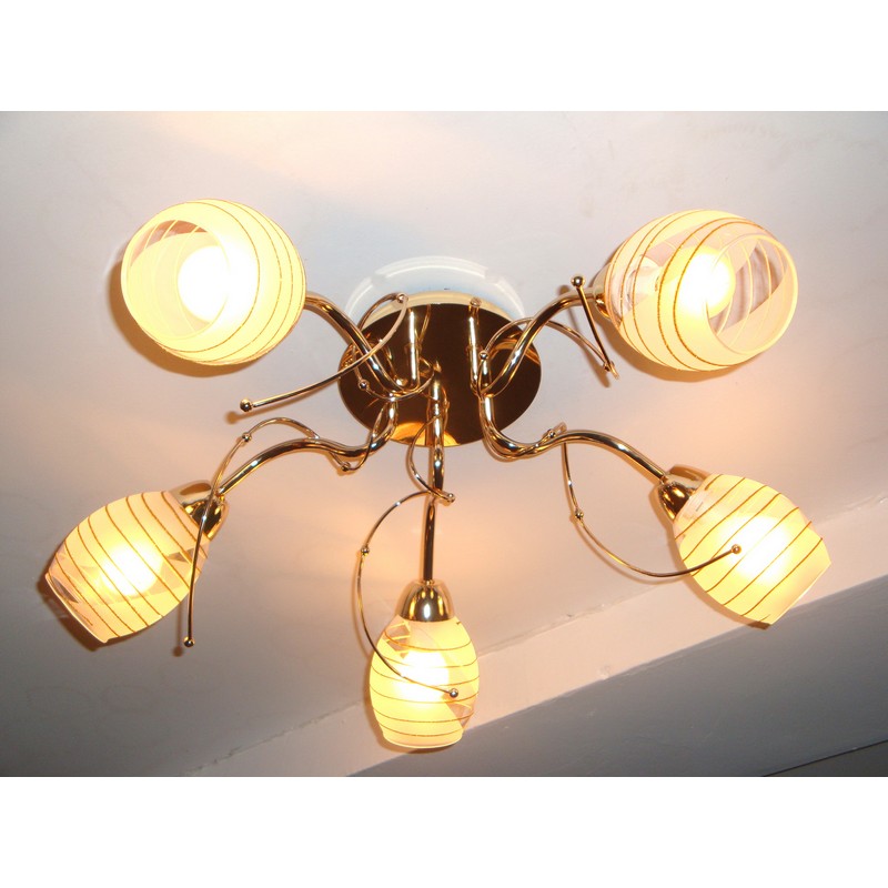 Светильник РС20199 BK+CR/4C (металл, стекло 4*Е27 ) 