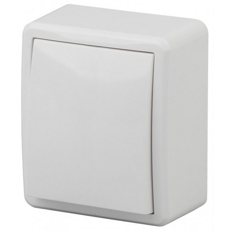 Выключатель о/у 1-кл. белый 10АХ-250В Эра Эксперт 11-1201-01