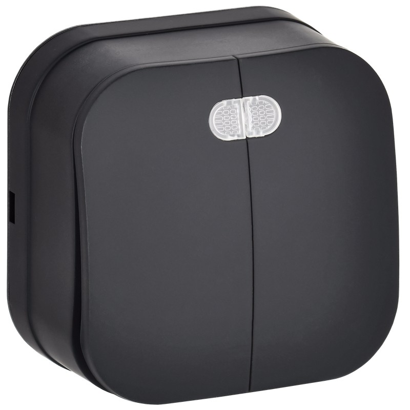 Выключатель о/у 2-кл. с индик. Черный 10А GLORY ВС20-2-1-ХЧм IEK EVH21-K02M-10