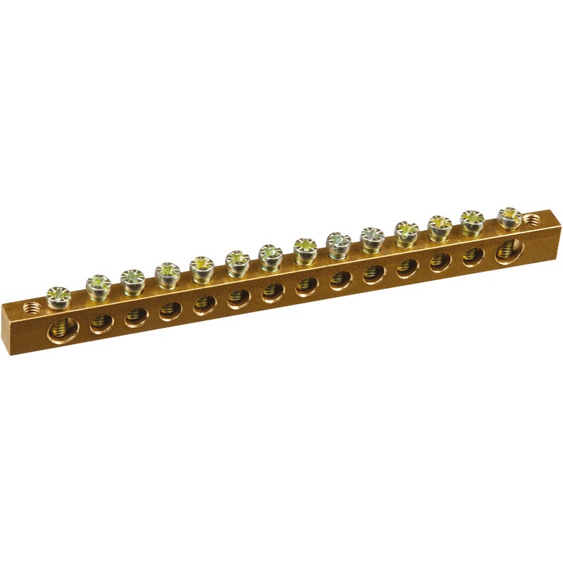 Шина нулевая 14-мест. крепление по краям