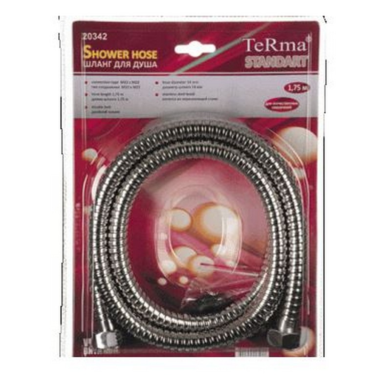 Шланг для душа ТЕРМА М 22 М 22  Нерж д 14мм *175 мм  двойной зажим  СТАНДАРТ 20342