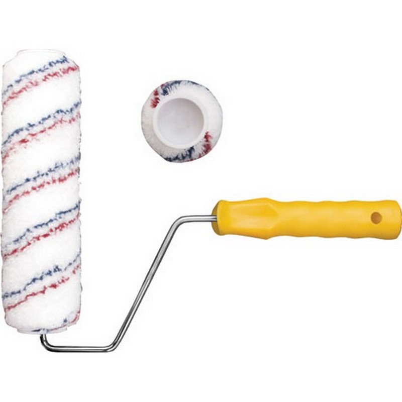 Валик микрофибра 180мм белый с полосками FIT 01843