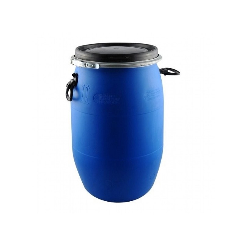 Бочка пласт. 65л синяя, крышка с обручем