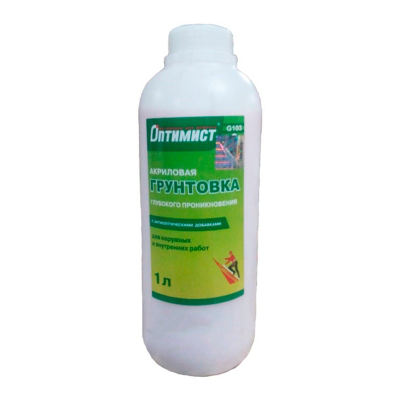 Грунтовка акриловая глубокого проникновения ОПТИМИСТ 1л