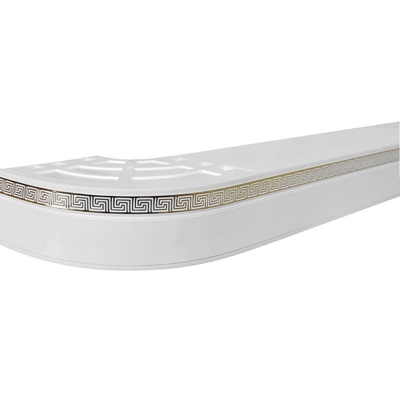 Карниз МОДЕРН с молд. 3,0 м БЕЛОЕ ЗОЛОТО потолочный ПВХ 2-х ряд. с поворотом