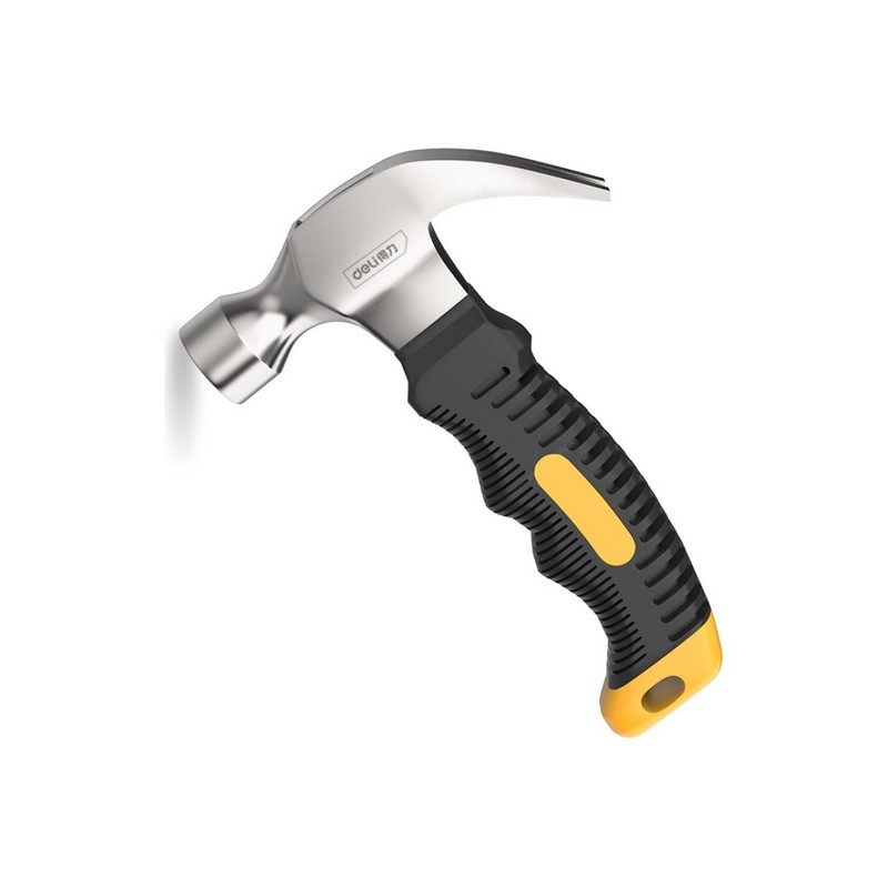 Молоток-гвоздодер укороченный 250г 160мм фиберглас.рукоять Deli DL441008