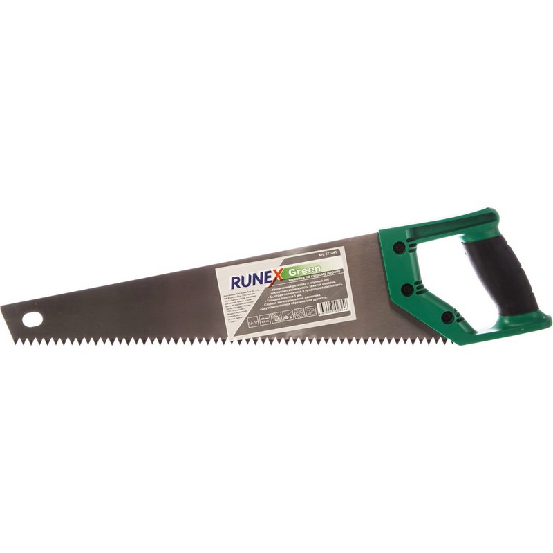 Ножовка по сырому дереву 400мм RUNEX Green