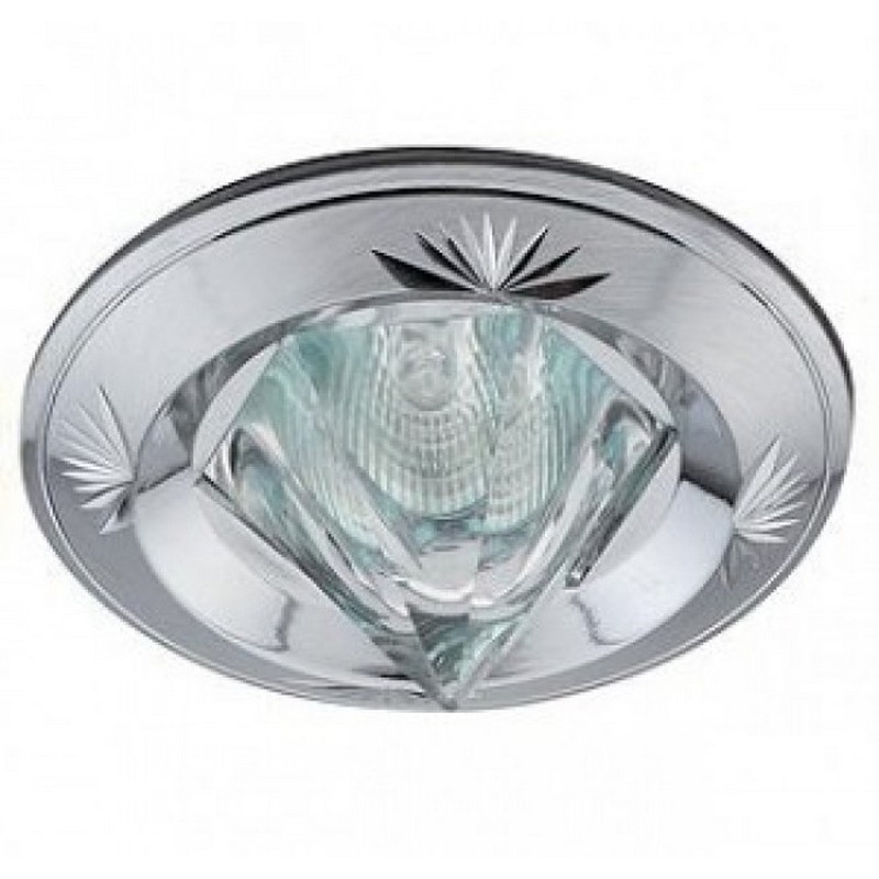 св-к встр. ЭРА KL25 SCH 50W MR16 GU5.3 "острый кристалл" d82, сатин хром