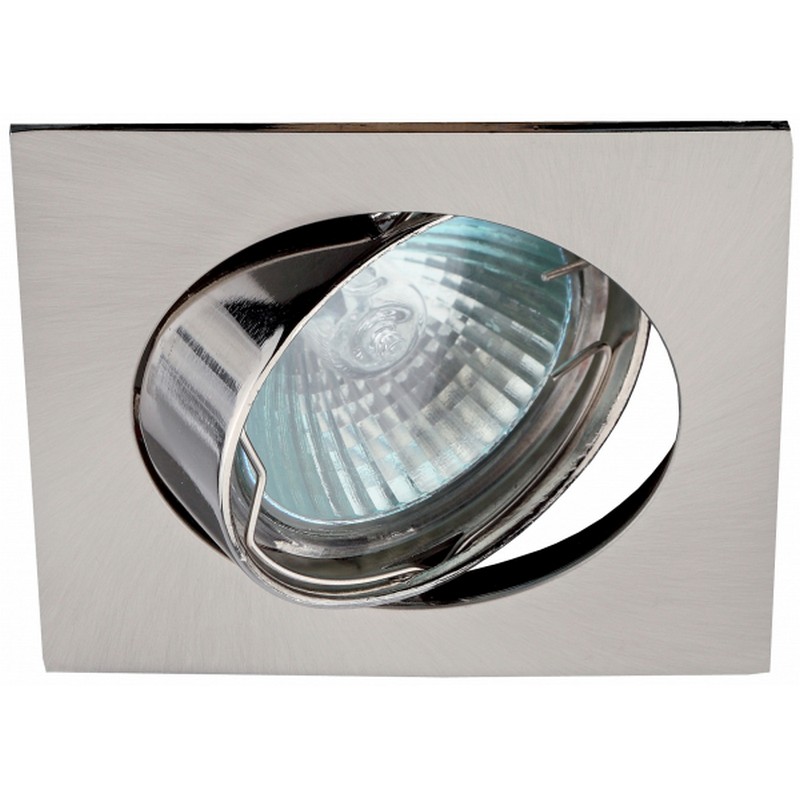 св-к встр. ЭРА KL2A SN поворотный, квадрат 80x78 MR16 GU5.3 50вт сатин никель