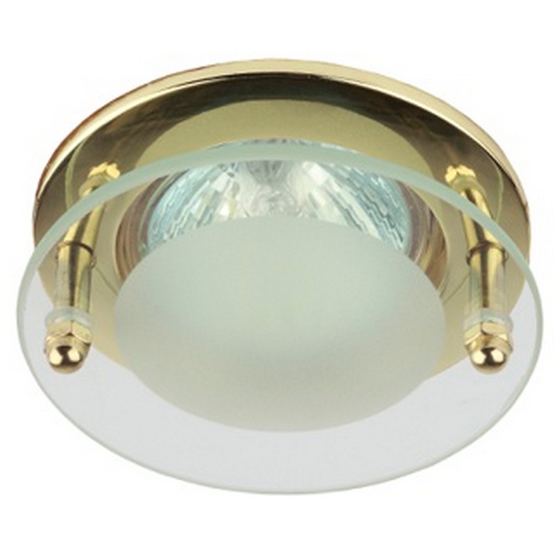 св-к встр. ЭРА KL15 GD круглое стекло d90 MR16 GU5.3 50вт золото