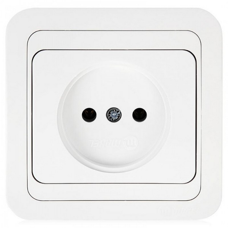 Розетка с/у 1-мест. б/заз. белая/белая MAKEL Mimoza 12022