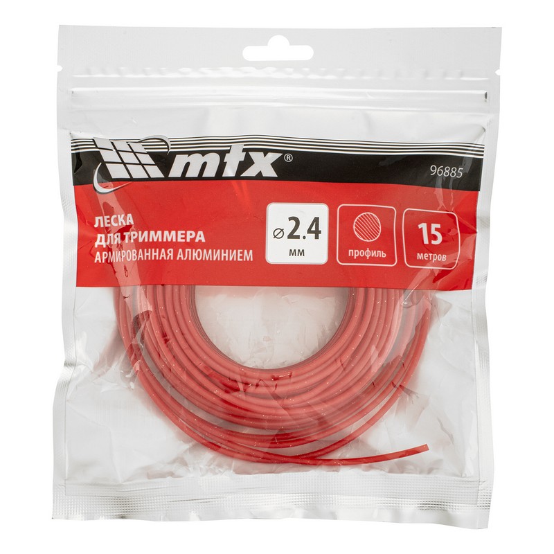 Леска для триммера 2,4мм 15м круглая армир.алюминием MTX 96885