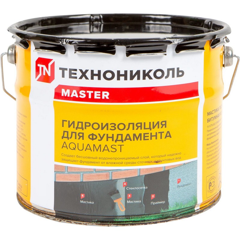 Мастика битумная для фунтамента AquaMast 3кг Технониколь