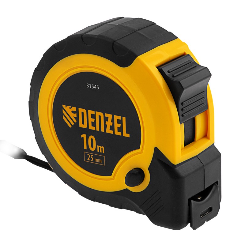 Рулетка 10м 25мм, двухкомп.корпус DENZEL 31545