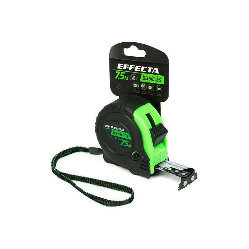 Рулетка 7,5м 25мм с магнитом EFFECTA Basic