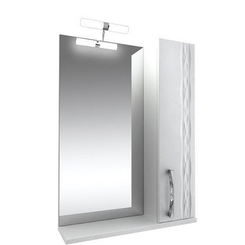 КРИСТИ-55 Зеркало, Белое, подсветка, шкаф справа