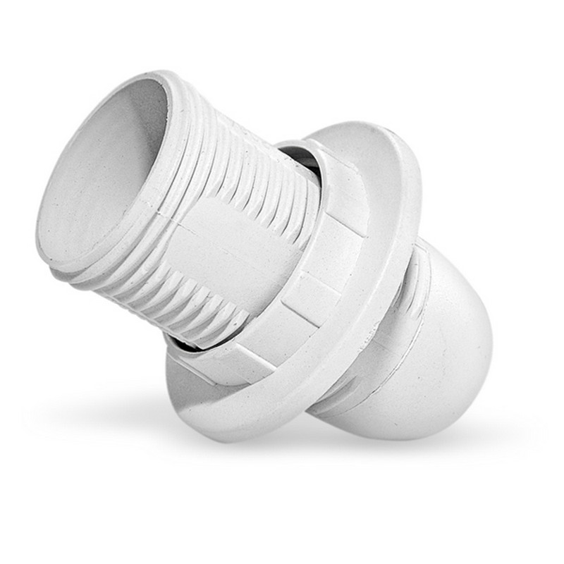 Патрон Е14 пластик.бел. с приж.кольцом