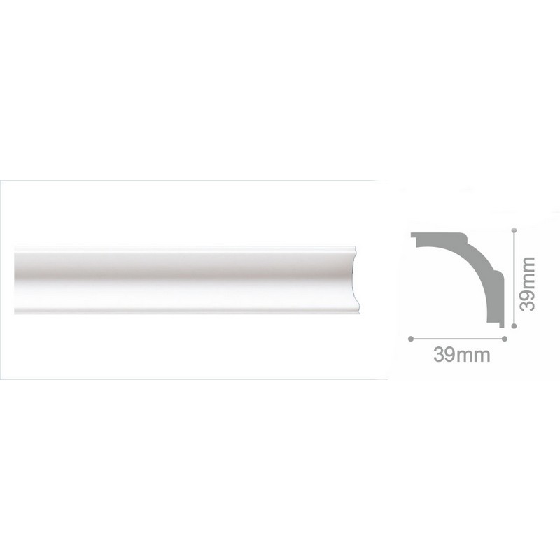 Плинтус потолочный белый С15/40