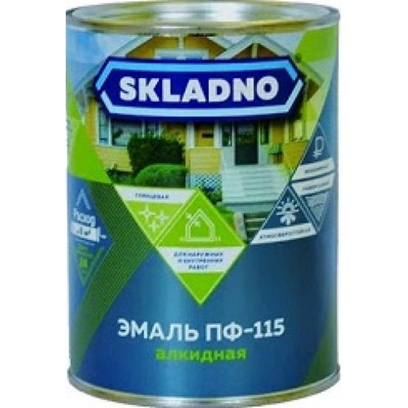 Эмаль ПФ-115 Белая КР 0,8кг