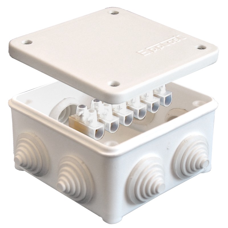 Коробка о/у 85х85х45 квадр. с клемн. крепление на винтах У-130 ЭПП 130113