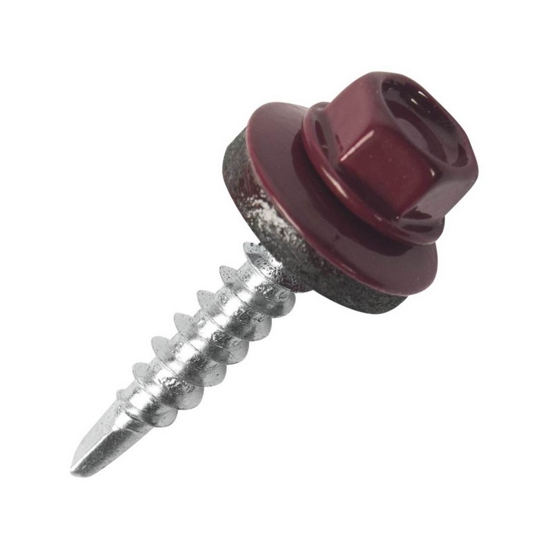 Саморезы кровельные с буром 4,8х28 коричневый шоколад RAL 8017