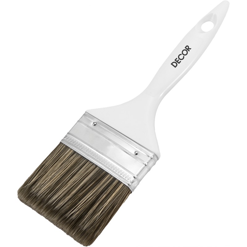 Кисть универсальная 25х15 мм, светлая смешанная щетина, пластиковая ручка  White Edition Dec