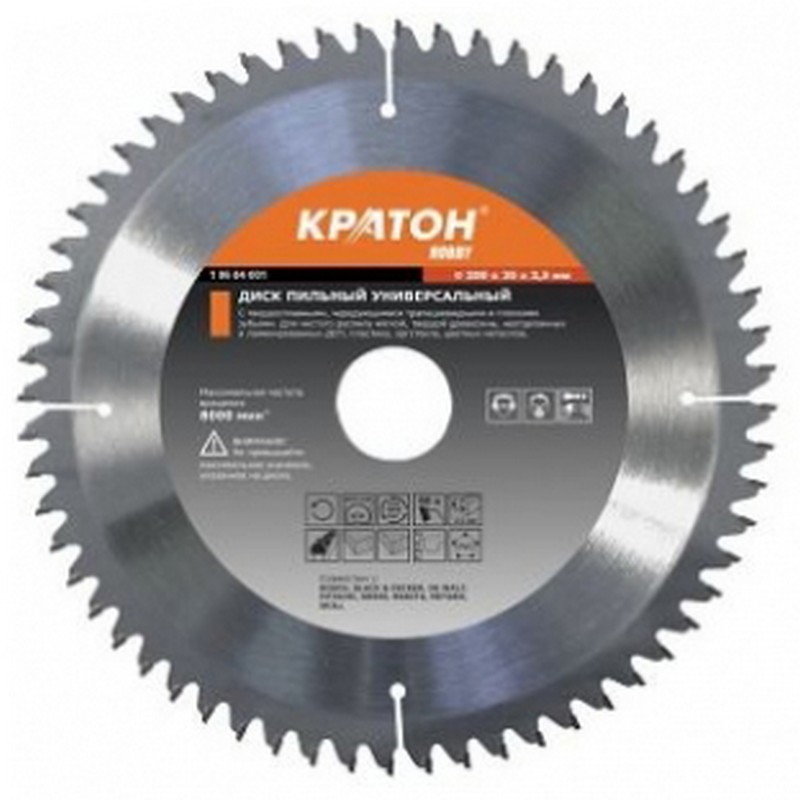 Диск пильный универсальный 210/32х1,8мм 80-зуб. КРАТОН HOBBY 10604010