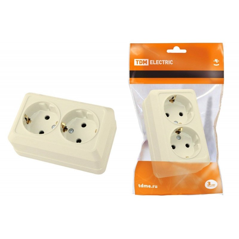 Розетка о/у 2-мест. с заз. Черный 16А IEK GLORY ERH21-K02M-16