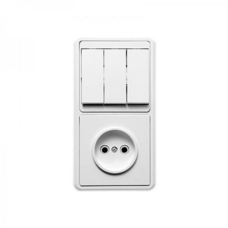 Блок с/у (3кл.+розетка б/заз) бел. БКВР-039 Бэлла Кунцево