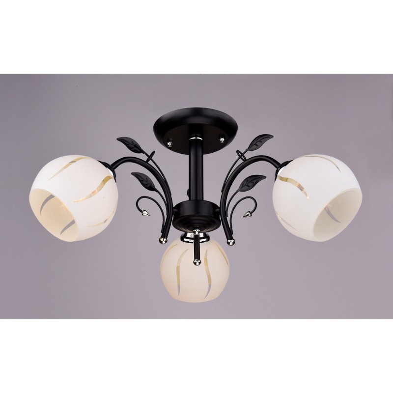 Светильник РС20000 BK+CR/3C (металл, стекло,Е27)