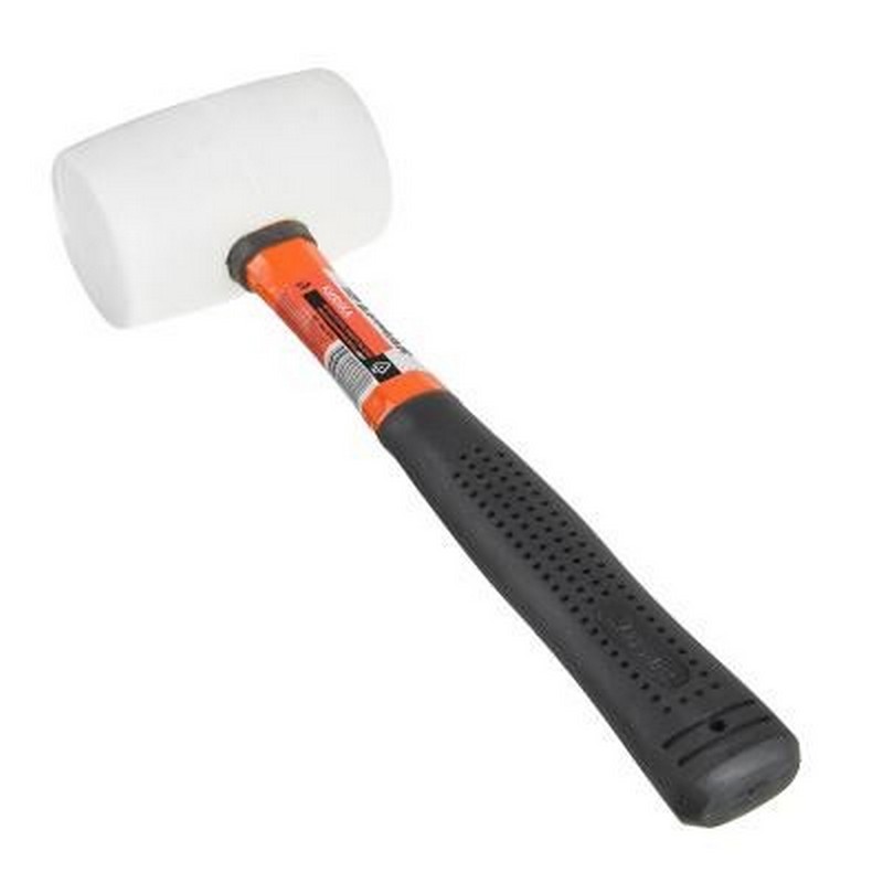 Киянка резиновая 680г белая, фиберглас.обрезин.ручка ЕРМАК 662-014