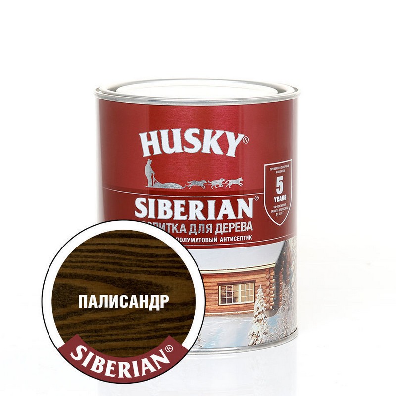 Пропитка для дерева полуматовая палисандр Husky Siberian 0,9 л 