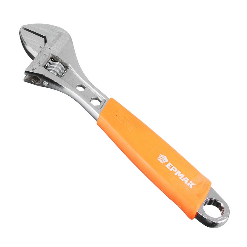 Ключ разводной 250мм обрезин.ручка ЕРМАК 655-092