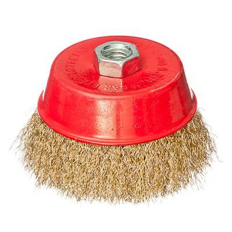 Кордщетка для МШУ 100мм М14 чашеобразная мягкая латунир. Ермак 656-038