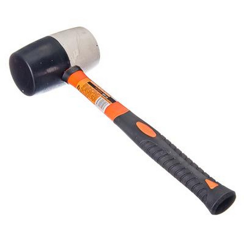 Киянка резиновая 680г черно-белая, фибреглас.обрезин.рукоятка ЕРМАК 616-055